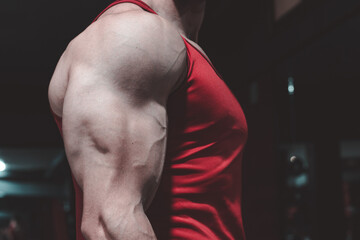 Bodybuilder's muscly arm