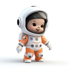 Obraz na płótnie Canvas 3d cartoon astronaut on white
