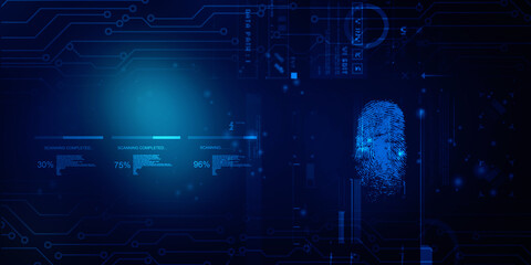 Fingerprint Scanning Technology Concept 2d Illustration