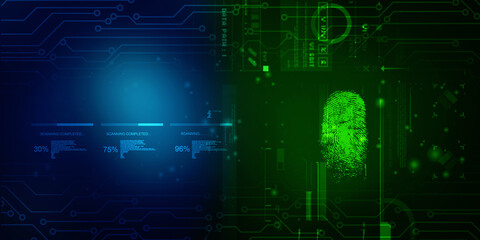 Fingerprint Scanning Technology Concept 2d Illustration