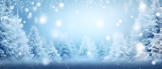 Naklejka premium Snowflakes in the air against blue sky