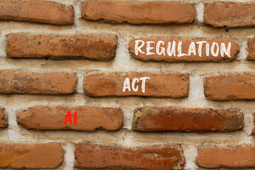 AI act regulation symbol. Concept words AI artificial intelligence act regulation on beautiful...