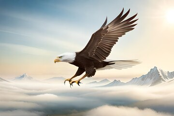bald eagle in flight generated by AI tool                               
