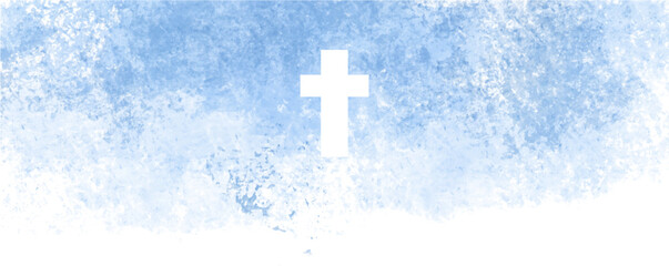 Vector blue religious background cross on blue background, Watercolor eps Easter cross clipart. watercolour texture, banner with cross, crosses illustration Isolated on white background