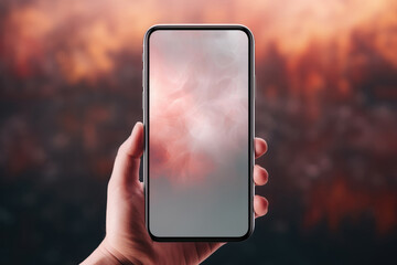 Smartphone Screen Mockup With Customizable Wallpaper