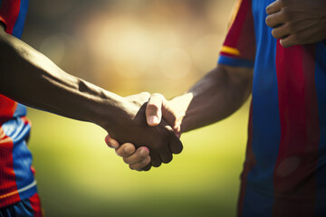 Soccer Player Closeup Handshake