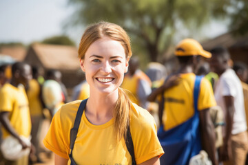 Woman Volunteer Making Positive Impact On The World