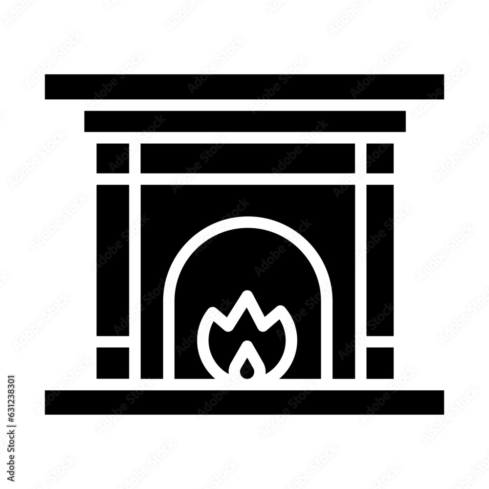 Poster fireplace icon