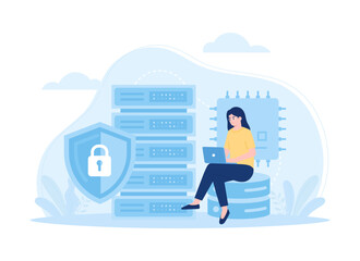Data protection concept flat illustration