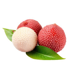 Lychee on transparent backround with clipping path.
