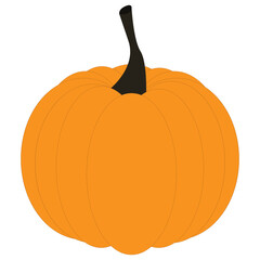 pumpkin with ponytail vector element isolated on white background