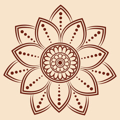 Floral decorative indian mandala design vector illustration	