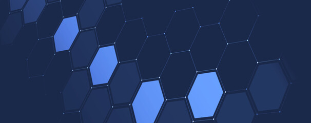 Abstract hexagon background. Technology poligonal design. Digital futuristic minimalism