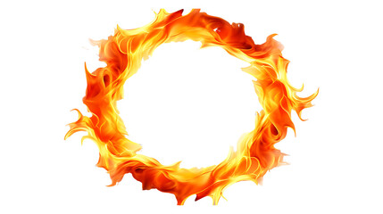 Realistic round fire flame transparent background. Round fire flame png