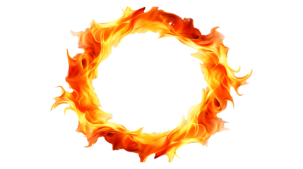 Realistic round fire flame transparent background. Round fire flame png