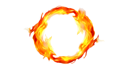 Realistic round fire flame transparent background. Round fire flame png