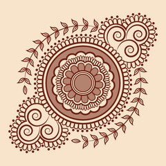 Floral decorative indian mandala design vector illustration	