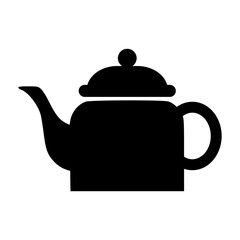 Teapot black silhouette isolated icon vector illustration