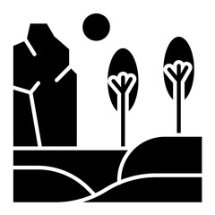 Hills Landscape Icon