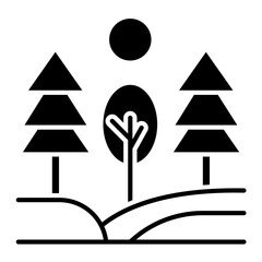 Pine Trees Landscape Icon
