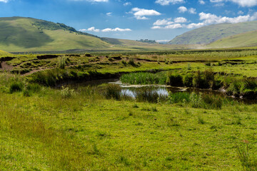 landscape with mountains and lake