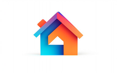Fototapeta premium Contemporary Habitat: 3D House Logo Design