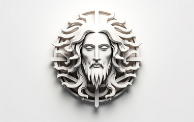 Spiritual Masterpiece: 3D Jesus on White Background