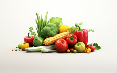 Farm to Table: Fresh Vegetable Assortment on White Background