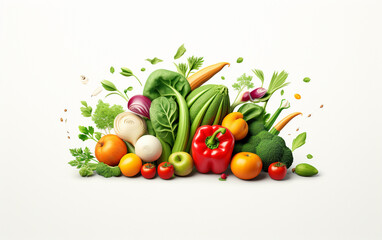 Obraz na płótnie Canvas Farm to Table: Fresh Vegetable Assortment on White Background