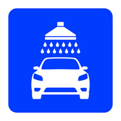 ikona myjni samochodowej na białym tle © robert6666