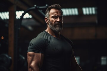 Obraz premium Man in Gym. Athletic, active and ready to train.