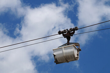 Obraz premium industrial ropeway, trolley funicular for bulk cargo transportation