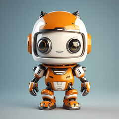 Cute robot, White blue grey yellow, robot, 3d, technology, character, cute, android, mascot, cyborg, render, plastic, cartoon, futuristic, illustration, computer, automation, toy, machine, blue, funny