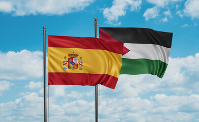 Palestine and Spain flag