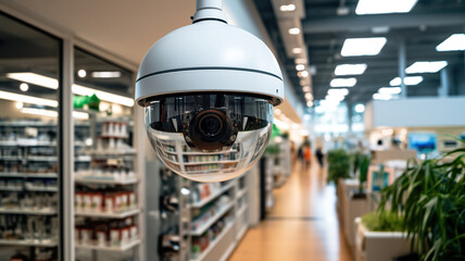 CCTV camera surveillance system for business buildings, retail centers, homes, and public areas. Generative AI