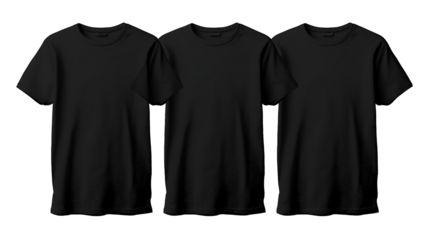 Blank black t-shirts transparent background. Black t-shirt png