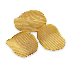 Chips on a white background. Isolated image on a white background. Without people.