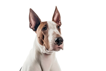 Bull Terrier Dog On White Background. Generative AI