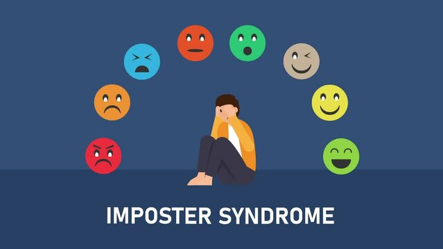 Imposter syndrome - man with many personalities