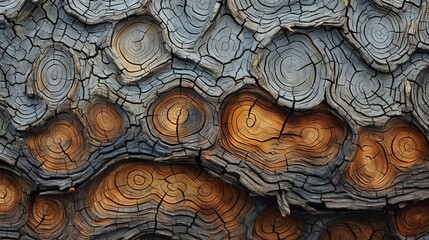 Fototapeta na wymiar a close up of a tree trunk with many rings of wood. generative ai