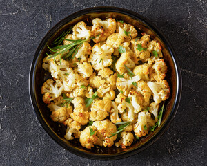 baked cauliflower florets with parmesan and herbs