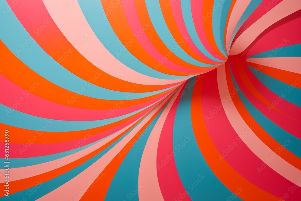 Wall mural photo of a vibrant spiral design on a colorful wall created with generative ai technology