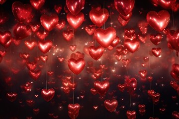 heart shaped balloons, beautiful light, background for party