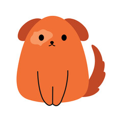 Graphic hand drawn illustration with cute dog.