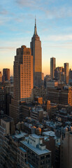 New York Skyline Empire State Building Golden Hour