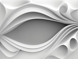 Abstract 3D White Background, Generative AI