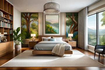 modern bedroom, modern living room 