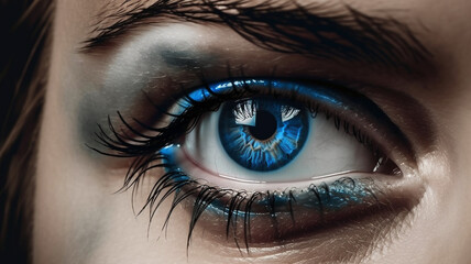 Fototapeta premium woman eye, closeup view, closeup, generative ai