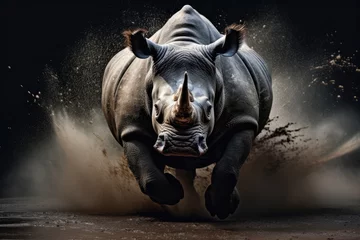 Foto op Aluminium ai generated rhinoceros illustration © InfiniteStudio