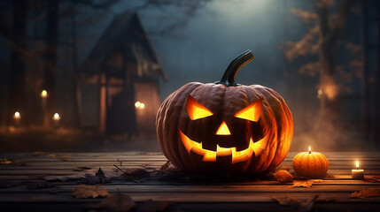 halloween pumpkin on a dark background	